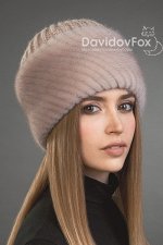 Шапка норка+ трикотаж