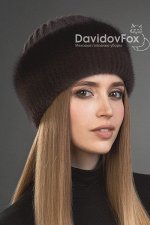 Шапка норка+ трикотаж