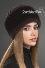 Шапка норка+ трикотаж