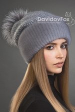 Шапка норка+ трикотаж