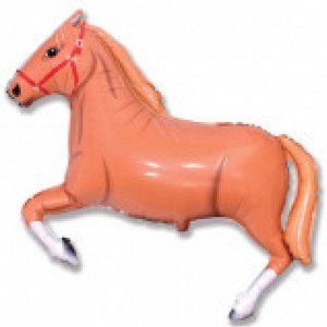 Фольга шар Лошадь светло-коричневая 42"/ 105 см 1 шт Испания