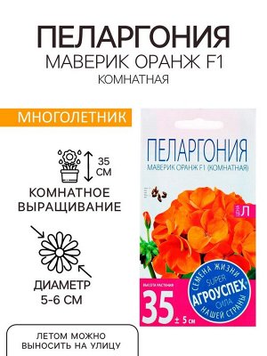Семена комнатных цветов Пеларгония "Oранж", 4 шт.