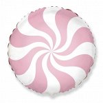 Фольга шар Карамель розовая пастель 18&quot;/45 см 1шт