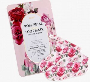 Маска-носочки для ног с экстрактом розы Koelf Rose Petal Satin Leg Mask 40г 1/240