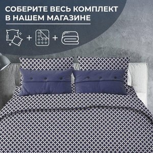 Простыня Евро, бязь "Комфорт" (Виши, темно-синий)