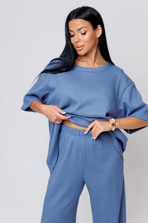 Костюм женский домашний Modellini, вафельный, футболка и брюки
