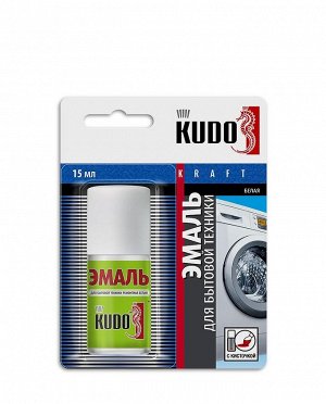 Краска KUDO для бытовой техники кисточка белая 15мл