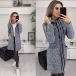 Кардиган Женский 5505 &quot;Однотонный Молния&quot; Серый