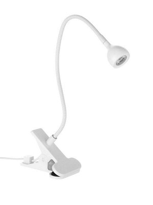 Лампа для маникюра, LED, на прищепке, 1 диод, 3 Вт, USB, белая