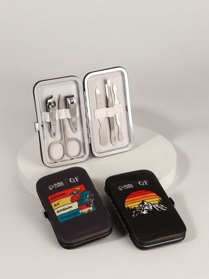 УЦЕНКА Набор маникюр 6пр 1-1-1-4 Приключения чёрн 10,8*6,8*2см PVC-чех накл QF