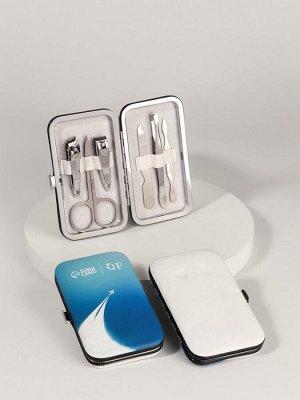 УЦЕНКА Набор маникюр 6пр 1-1-1-4 Небо голуб 10,8*6,8*2см PVC-чех накл QF