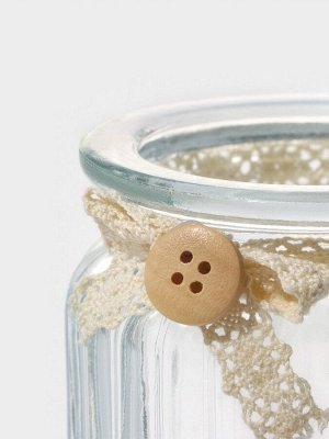Банка для сыпучих продуктов Доляна «Ёжик в золотом», 230 мл, 7.8*15 см, с керамической крышкой, стекло, прозрачная