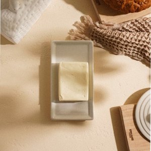 Маслёнка SL Home «Лесные кролики», 20,5*11*15,5 см, керамика, белая