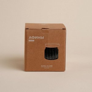 Банка для сыпучих продуктов SL Home «Афины», 1 л, 11x11.5 см, с деревянной крышкой. стекло, прозрачная