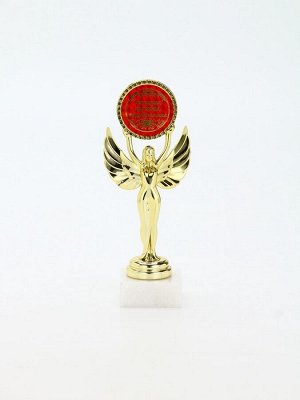 Кубок наградная фигура Ника с вкладышем «Успешная, красивая, изумительная», пластик, подставка камень, золото, 18 х 7 см