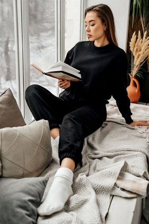 Женский костюм оверсайз из футера трехнитки Happyfox