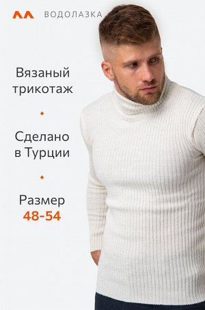Мужской вязаный свитер с высоким воротом Happyfox