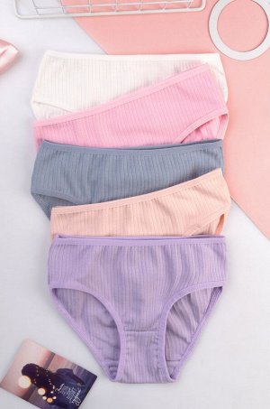 Трусы для девочки в рубчик 5шт. Happyfox