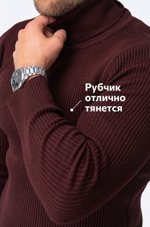 Мужской свитер в рубчик с высоким воротом Happyfox