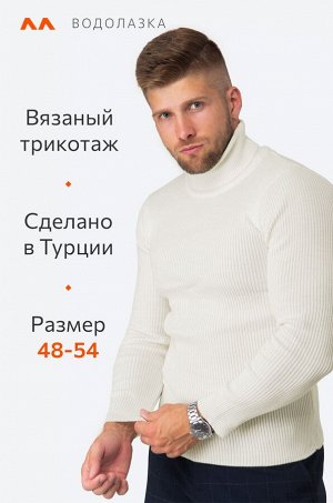 Мужской свитер в рубчик с высоким воротом Happyfox