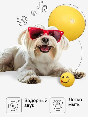 Игрушка пищащая «Смайлы» для собак, 6 см, микс эмоций
