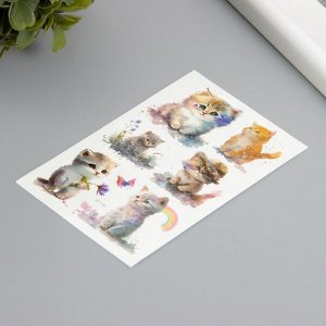 Татуировка на тело фосфорные с блёстками "Котёнок" 7,5х12 см