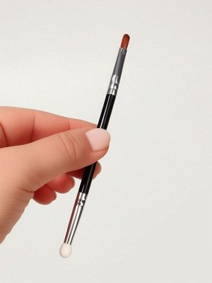 Кисть для макияжа, 2в1, 13.5 см, чёрная