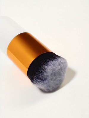 Кисть для макияжа «МИНИ», 10 см, белая/золотистая