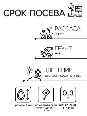 Семена цветов Цинния "Георгиновидная", смесь окрасок, О, 0,3 г