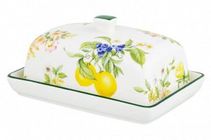 Масленка "Лимоны" из NEW BONE CHINA, 13,5x9x6,5 см
