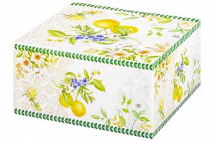 Блинница 23x23x9,5 см с рисунком "Лимоны" из NEW BONE CHINA