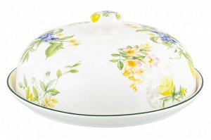 Блинница 23x23x9,5 см с рисунком "Лимоны" из NEW BONE CHINA