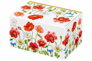 Масленка 13,5x9x6,5 см "Маки" из новой фарфоровой керамики