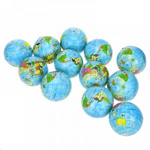 Мяч д7см "Глобус", набор 12 штук, полиуретан (Китай)