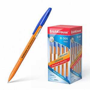 Ручка шар 0,7 синяя ErichKrause R-301 Orange Stick 43194