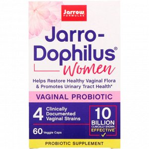 Jarrow Formulas, Jarro-Dophilus, вагинальный пробиотик, для женщин, 10 млрд, 60 растительных капсул