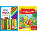 Цветная бумага двухсторонняя А4 16л. 16 цв.