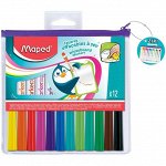 Набор маркеров для белых досок Maped &quot;Marker Pep&#039;s&quot; 12цв., пулевидный, 1,5мм, пластиковый zip-футляр