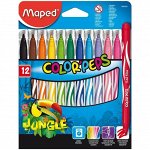 Фломастеры Maped &quot;Jungle&quot;, 12цв., смываемые, картон, европодвес