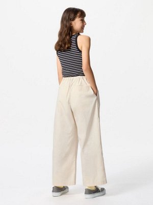 UNIQLO - широкие брюки на резинке для девочек - 11 PINK