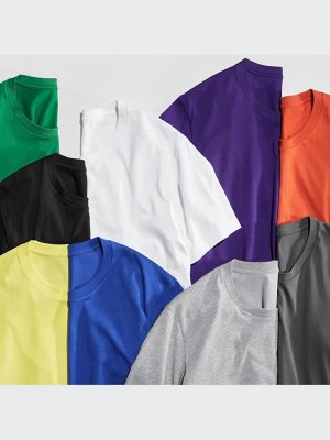 UNIQLO - мужская футболка с круглым воротом - 08 DARKGRAY
