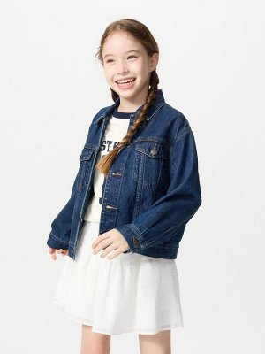 UNIQLO - хлопковая юбка-шорты для девочек - 01 OFFWHITE