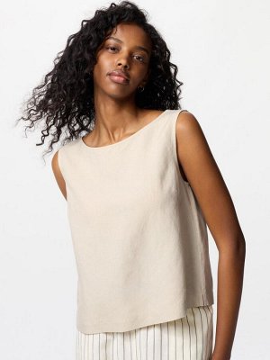 UNIQLO - однотонная блузка без рукавов из смесового льна - 30 NATURAL