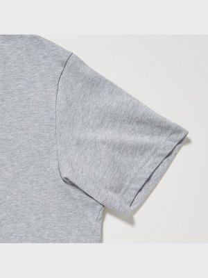 UNIQLO - мужская футболка с круглым воротом - 08 DARKGRAY