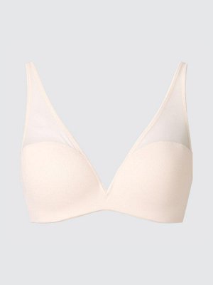 UNIQLO — бесшовный сетчатый бюстгальтер с 3D-фиксацией - 30 NATURAL