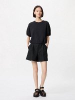 UNIQLO - свободные шорты из смеси льна и хлопка - 09 BLACK