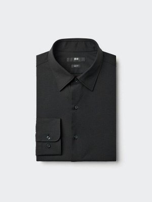 UNIQLO - тонкая рубашка из хлопка классического кроя - 09 BLACK