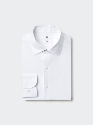 UNIQLO - слегка свободная рубашка из тонкой ткани - 00 WHITE