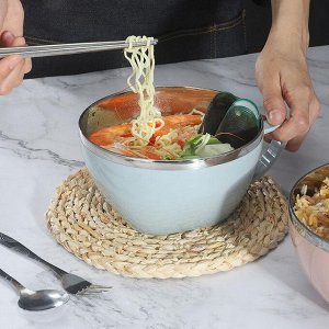 Миска из нержавеющей стали с герметичной крышкой, 1 шт., 15,5 х 8,5 см.