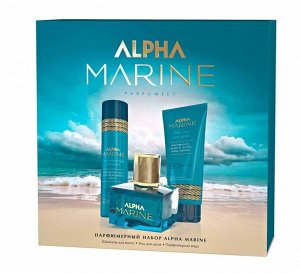 AMN Парфюмерный набор ALPHA MARINE (парфюмерная вода + шампунь 250 + гель для душа 200)